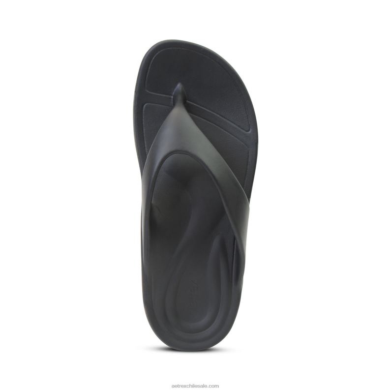 hombres negro Aetrex flips ortopédicos maui 2TB4B325