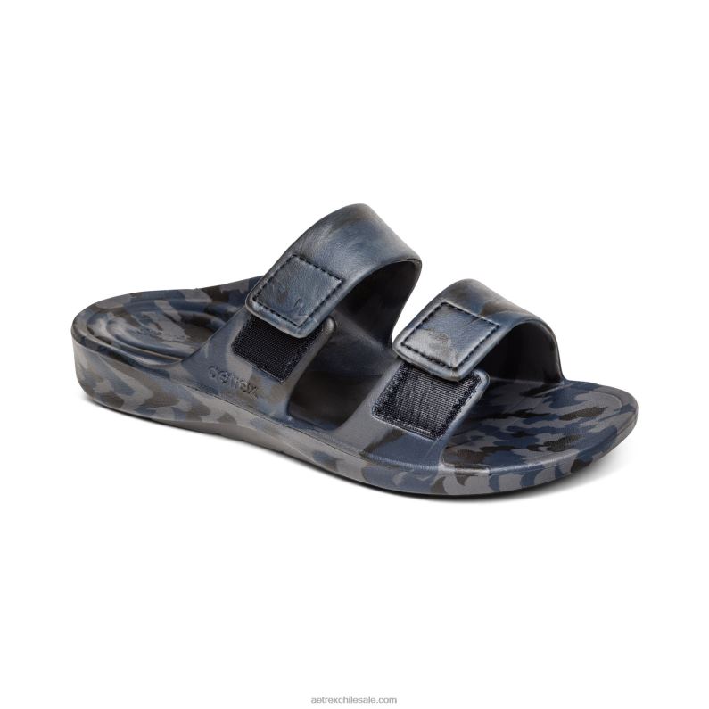 hombres camuflaje azul marino Aetrex toboganes ortopédicos milos 2TB4B319