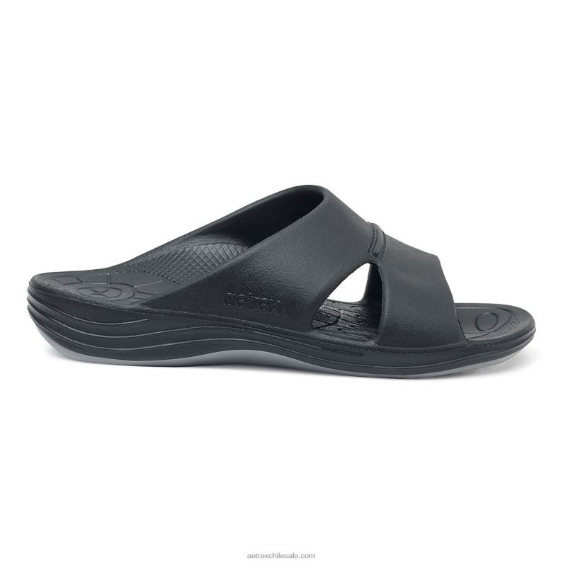 hombres negro Aetrex toboganes ortopédicos bali 2TB4B326