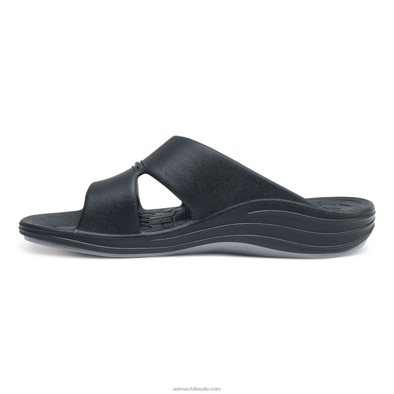 hombres negro Aetrex toboganes ortopédicos bali 2TB4B326