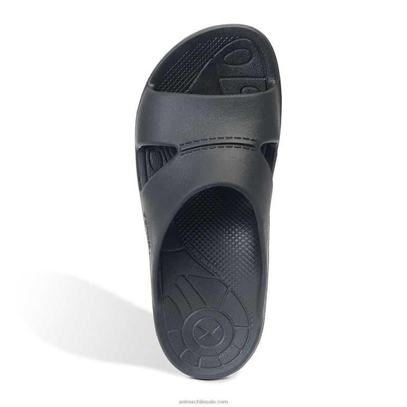 hombres negro Aetrex toboganes ortopédicos bali 2TB4B326