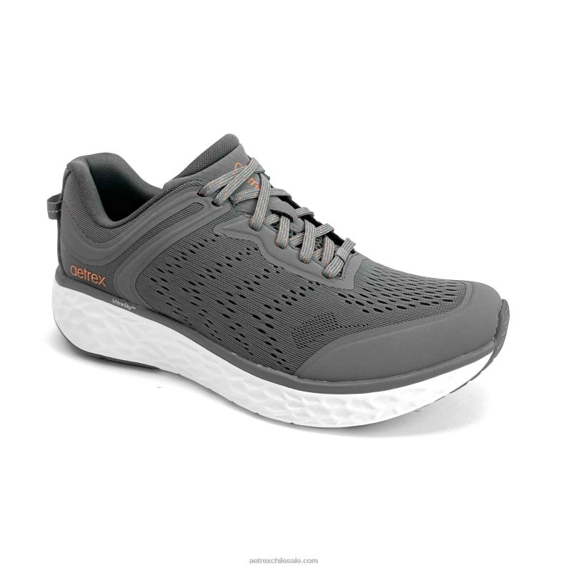 hombres gris Aetrex tenis chase con soporte para el arco 2TB4B316