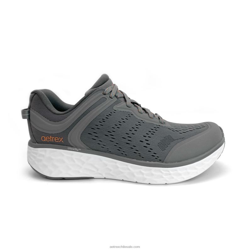 hombres gris Aetrex tenis chase con soporte para el arco 2TB4B316
