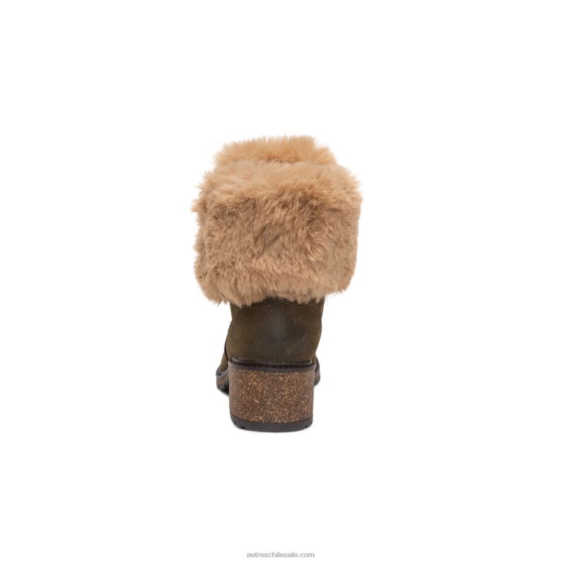 mujer caqui Aetrex Bota con cordones de pelo Brooklyn amigable con el clima 2TB4B99