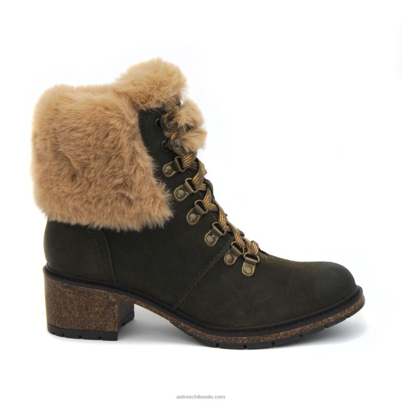 mujer caqui Aetrex Bota con cordones de pelo Brooklyn amigable con el clima 2TB4B99