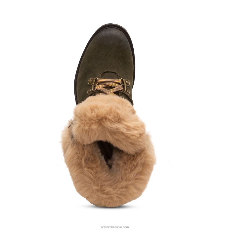 mujer caqui Aetrex Bota con cordones de pelo Brooklyn amigable con el clima 2TB4B99