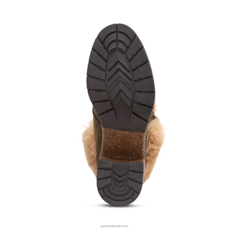 mujer caqui Aetrex Bota con cordones de pelo Brooklyn amigable con el clima 2TB4B99