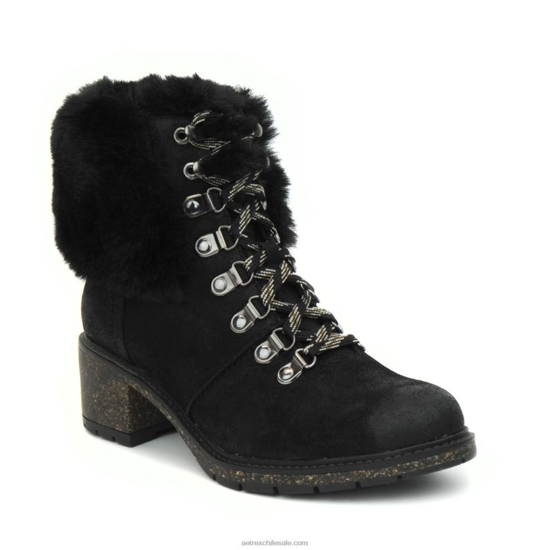 mujer negro Aetrex Bota con cordones de pelo Brooklyn amigable con el clima 2TB4B124