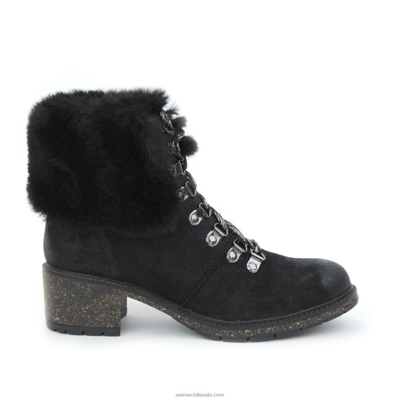 mujer negro Aetrex Bota con cordones de pelo Brooklyn amigable con el clima 2TB4B124