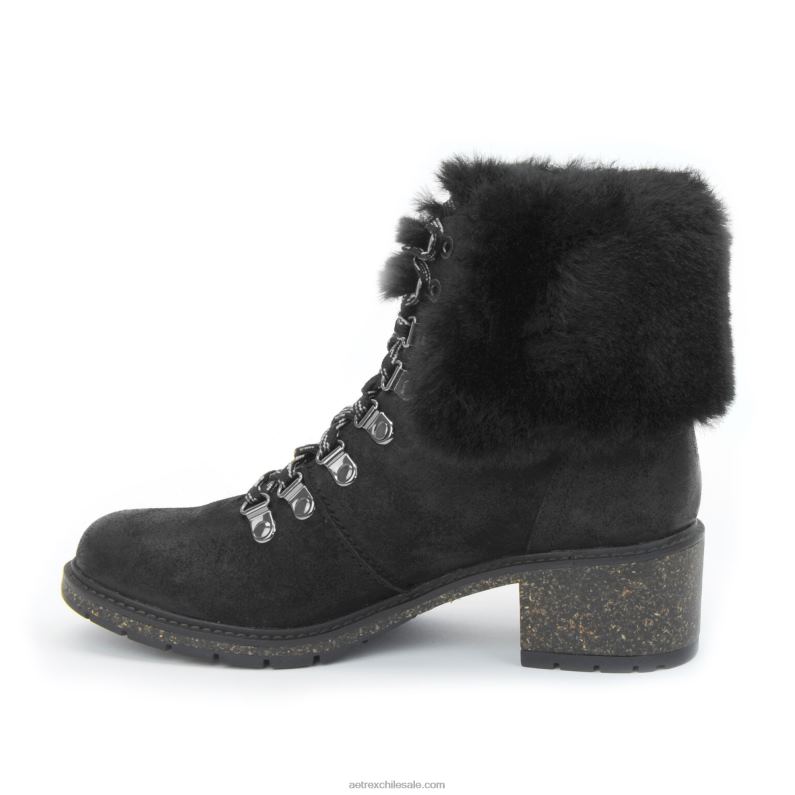 mujer negro Aetrex Bota con cordones de pelo Brooklyn amigable con el clima 2TB4B124