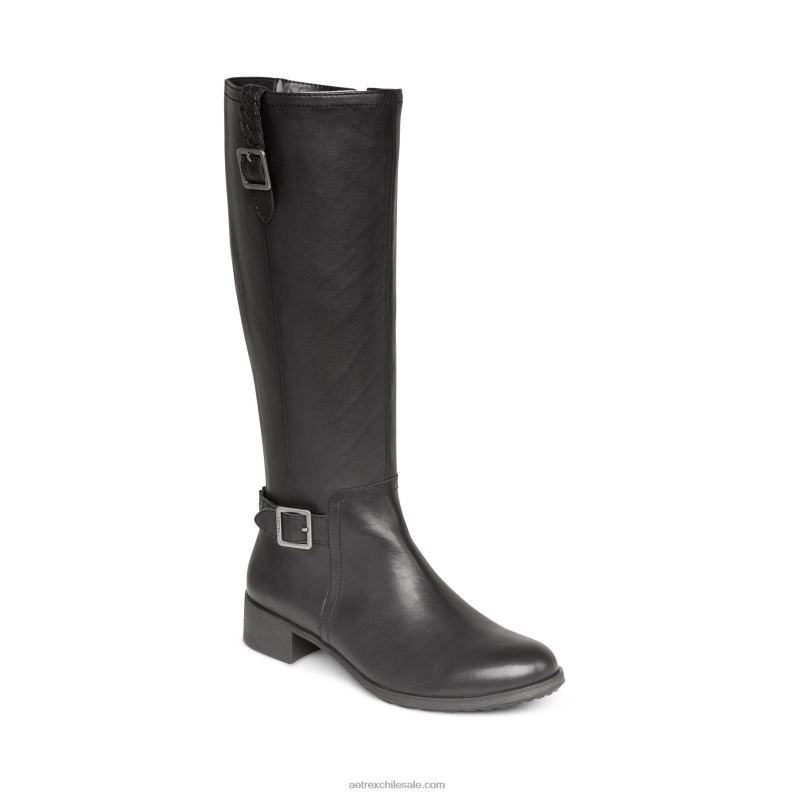 mujer negro Aetrex bota de montar vera con soporte para el arco resistente a la intemperie 2TB4B178