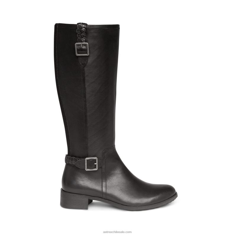 mujer negro Aetrex bota de montar vera con soporte para el arco resistente a la intemperie 2TB4B178