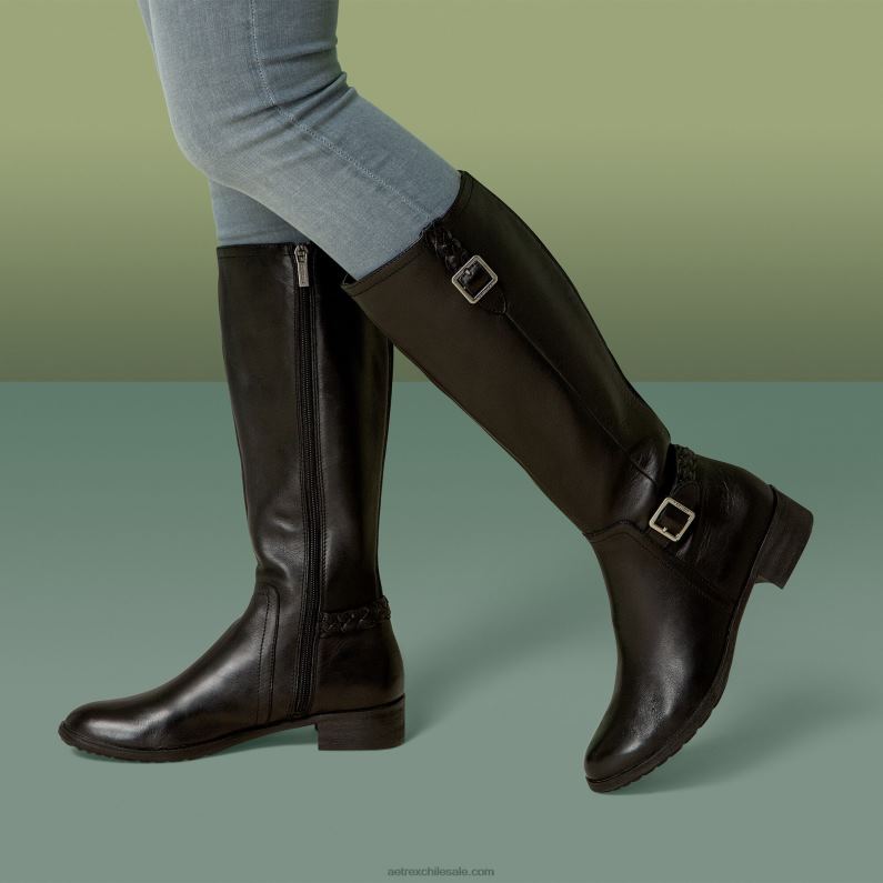 mujer negro Aetrex bota de montar vera con soporte para el arco resistente a la intemperie 2TB4B178
