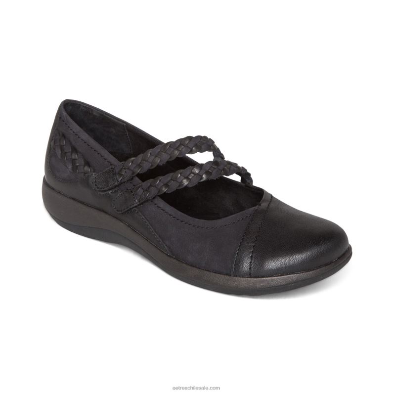 mujer negro Aetrex annie mary jane 2TB4B4