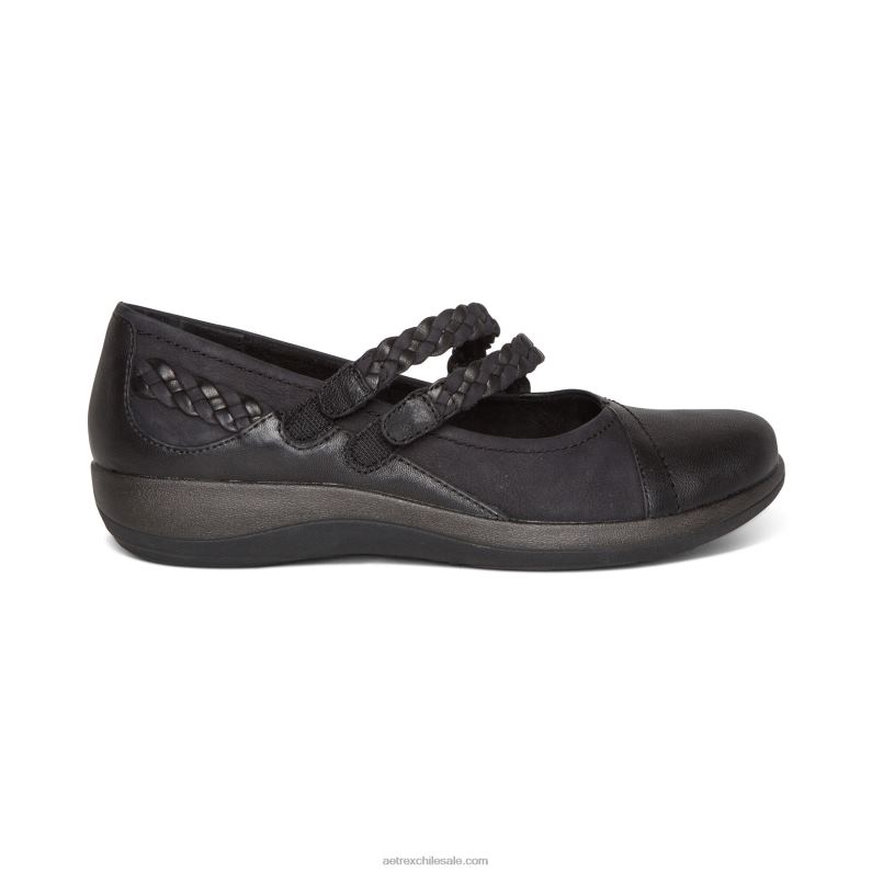 mujer negro Aetrex annie mary jane 2TB4B4