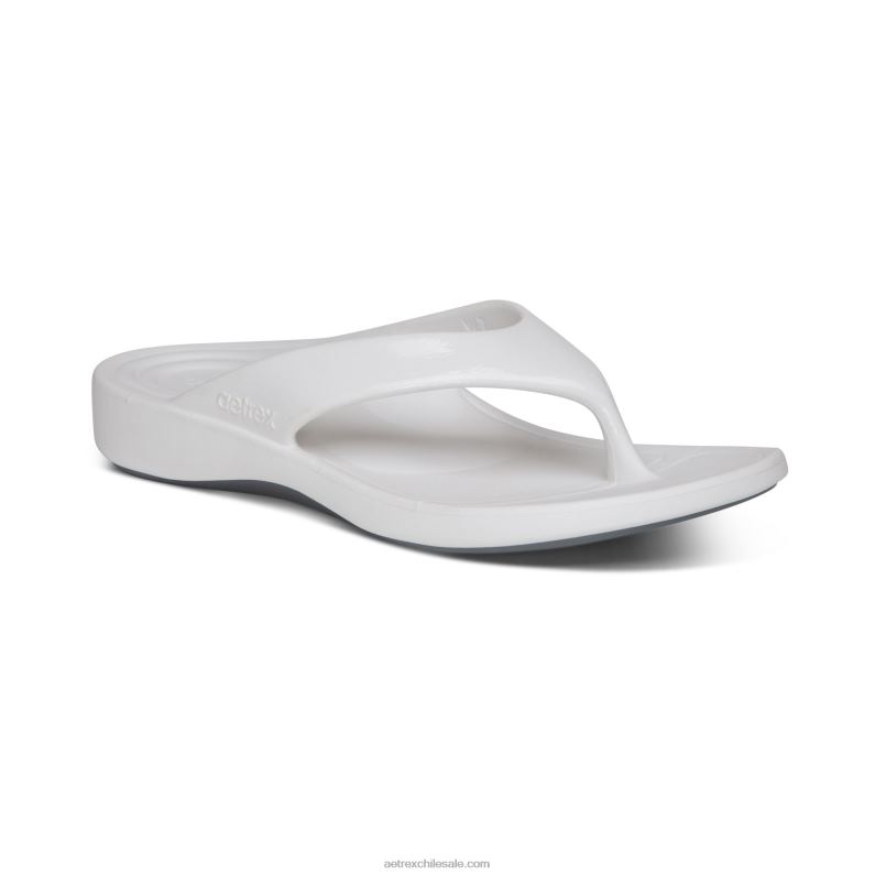 mujer Blanco brillante Aetrex flips ortopédicos maui 2TB4B181