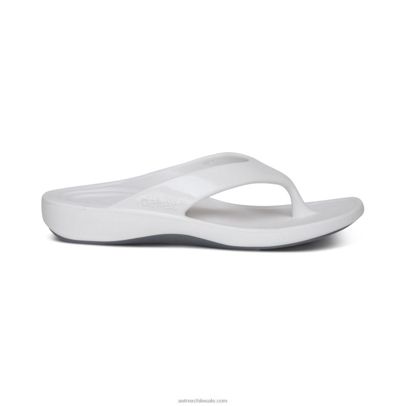 mujer Blanco brillante Aetrex flips ortopédicos maui 2TB4B181