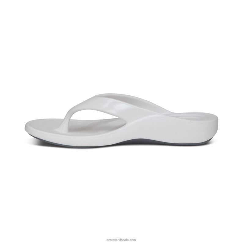 mujer Blanco brillante Aetrex flips ortopédicos maui 2TB4B181