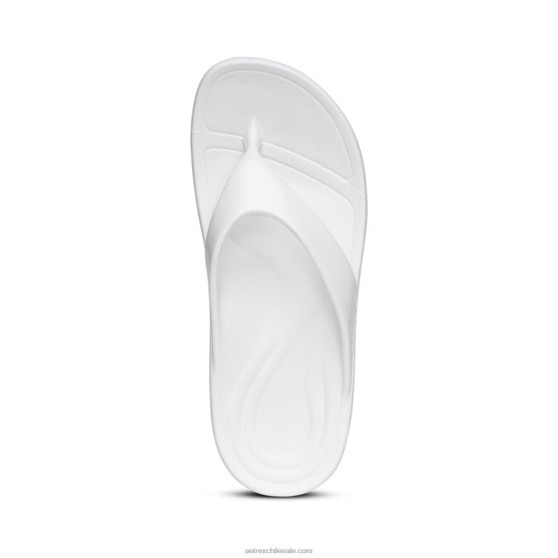 mujer Blanco brillante Aetrex flips ortopédicos maui 2TB4B181
