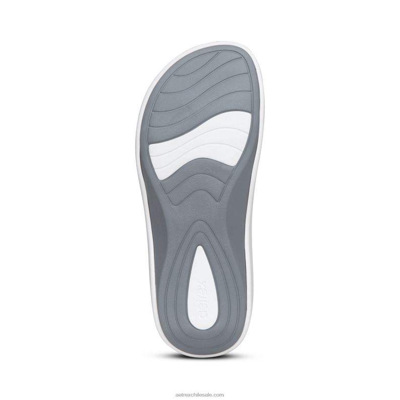 mujer Blanco brillante Aetrex flips ortopédicos maui 2TB4B181