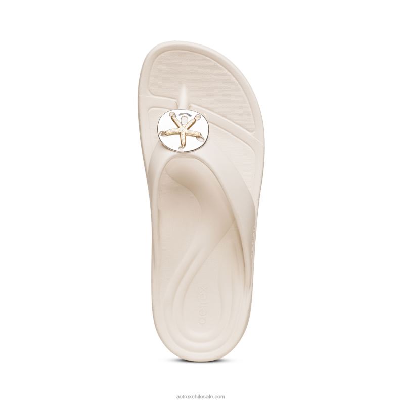 mujer Marfil Aetrex Chanclas ortopédicas maui starfish 2TB4B270