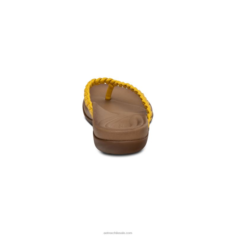 mujer amarillo Aetrex sandalia de dedo rachel 2TB4B229