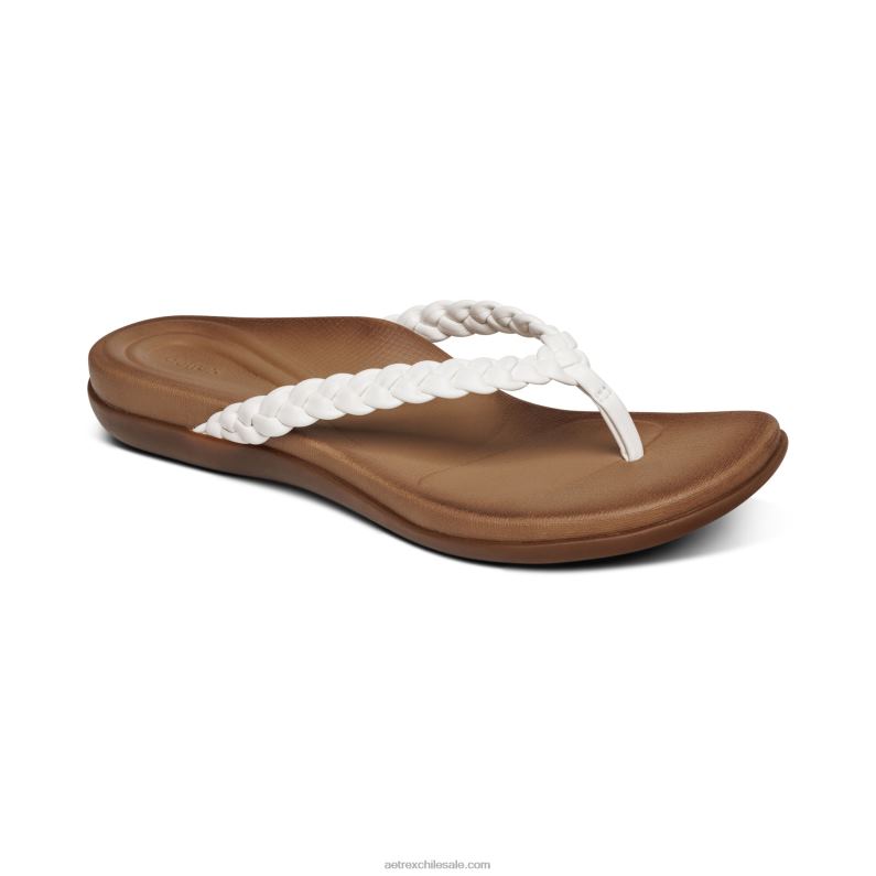 mujer blanco Aetrex sandalia de dedo rachel 2TB4B254