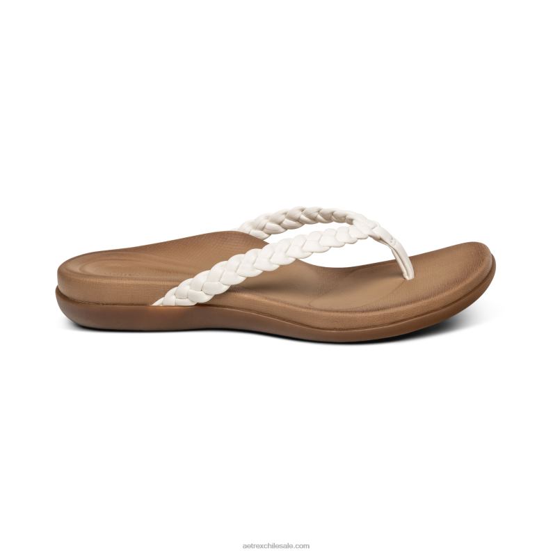 mujer blanco Aetrex sandalia de dedo rachel 2TB4B254