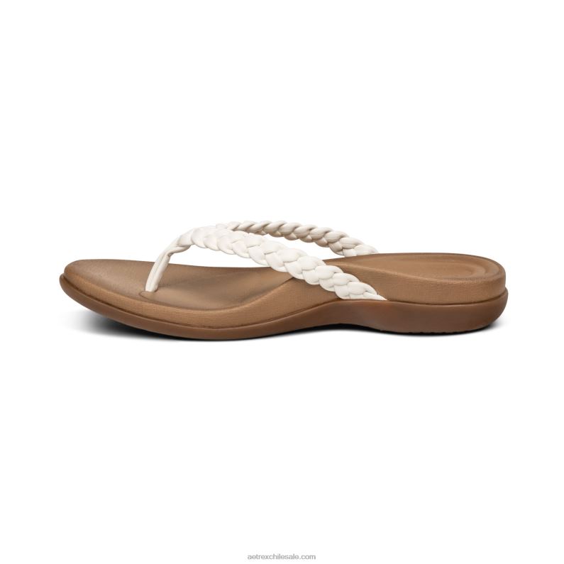 mujer blanco Aetrex sandalia de dedo rachel 2TB4B254