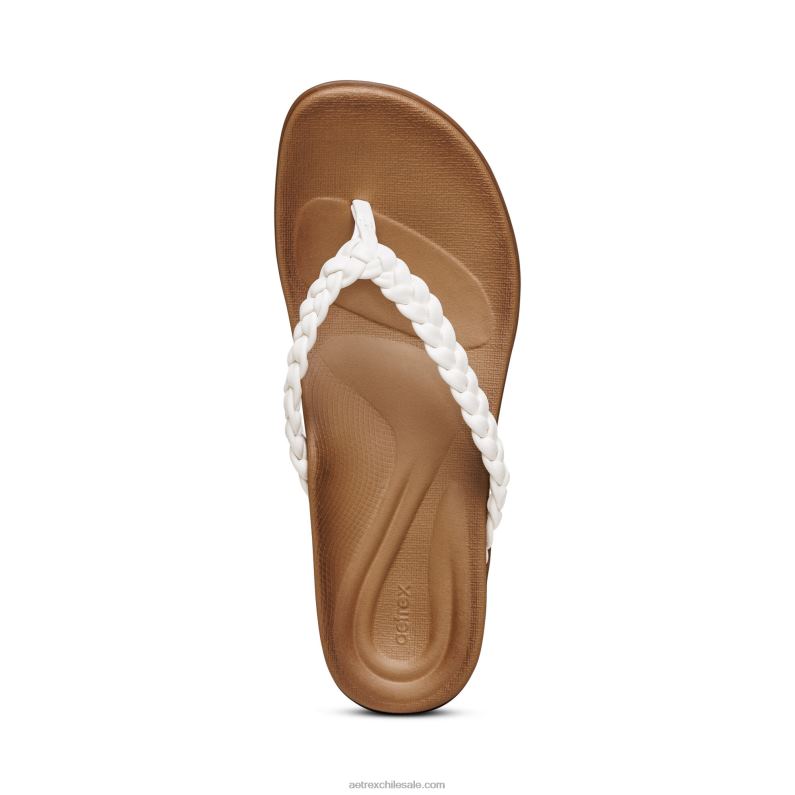 mujer blanco Aetrex sandalia de dedo rachel 2TB4B254