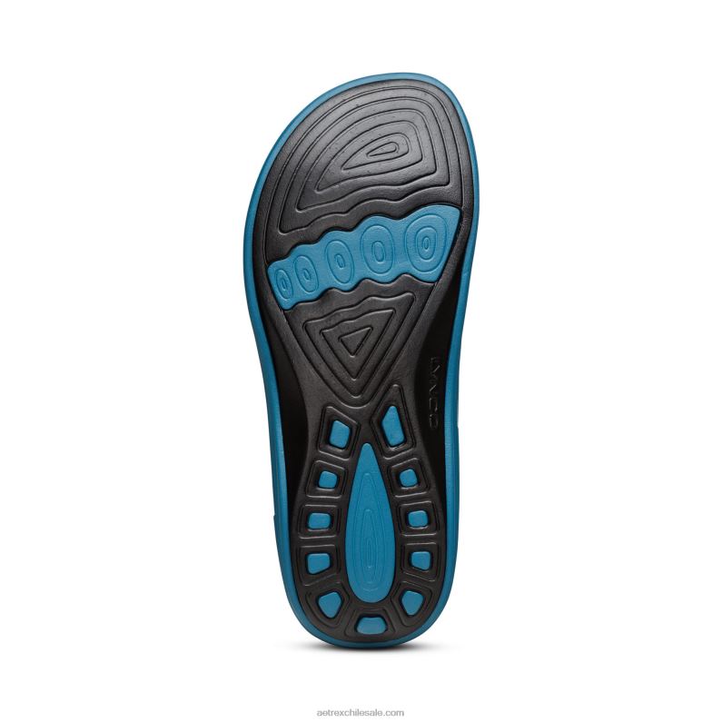 mujer brillo azul marino Aetrex flips ortopédicos fiyi 2TB4B200