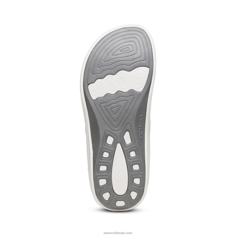 mujer brillo blanco Aetrex flips ortopédicos fiyi 2TB4B300
