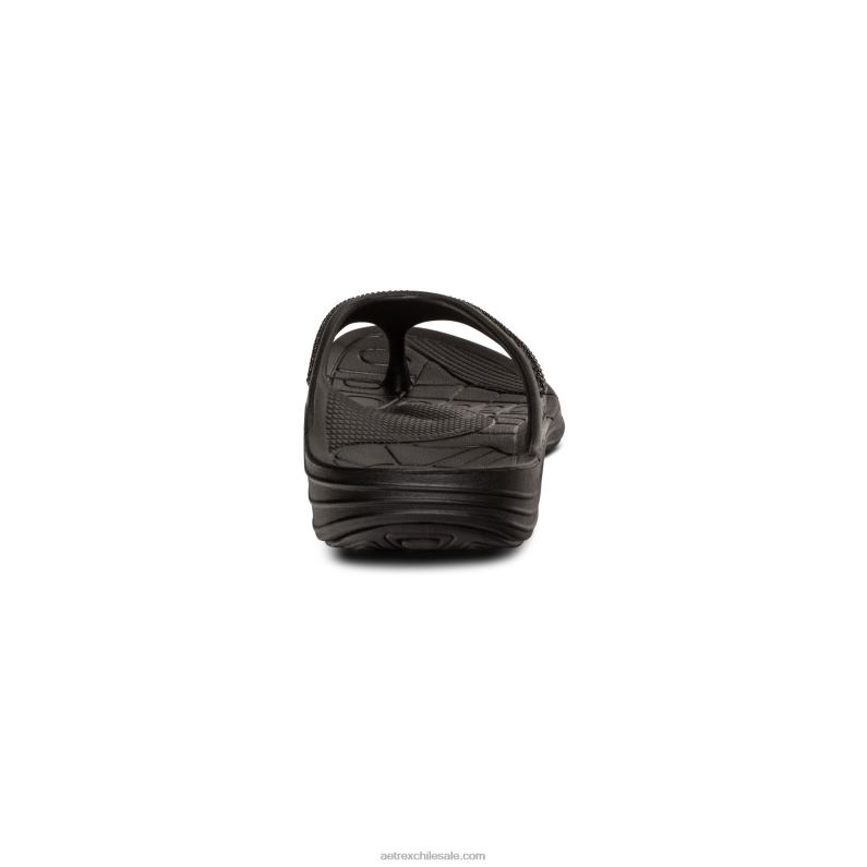 mujer brillo negro Aetrex flips ortopédicos fiyi 2TB4B301