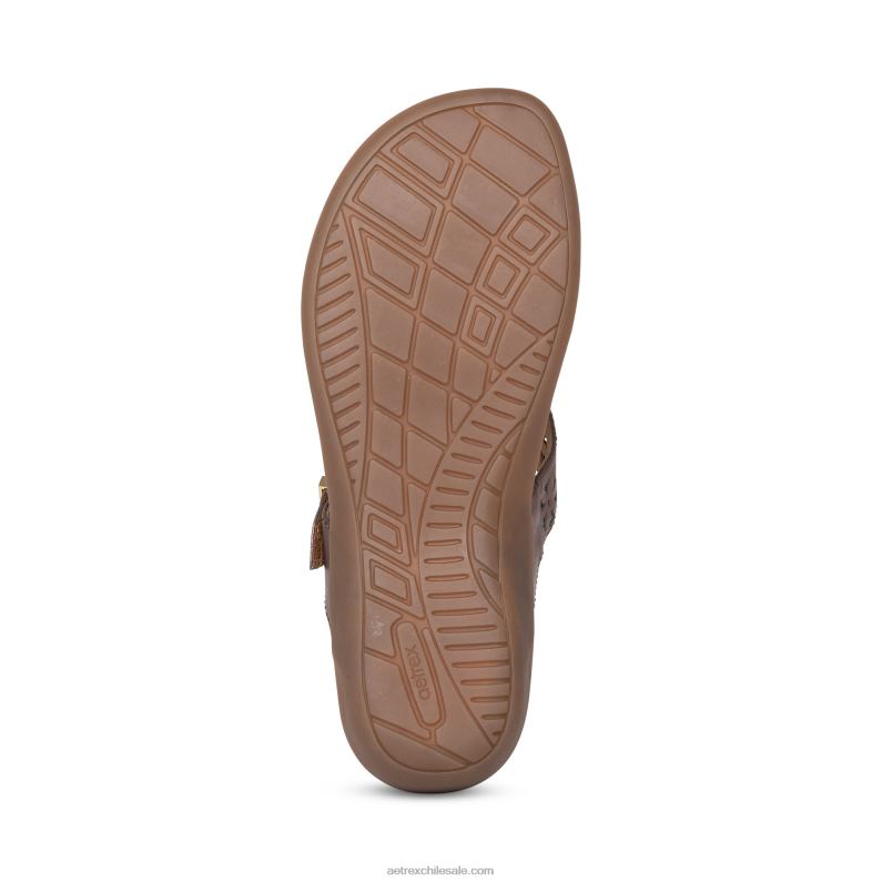 mujer bronce Aetrex sandalia Rita con tira ajustable 2TB4B51