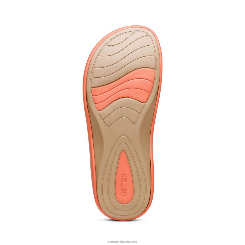 mujer coral Aetrex Chanclas ortopédicas maui starfish 2TB4B272