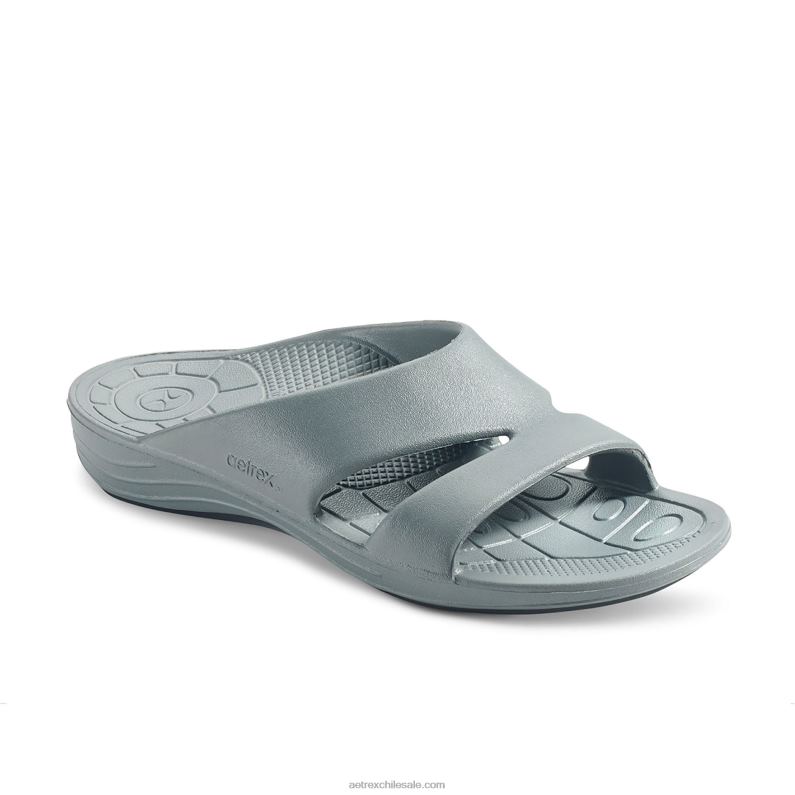 mujer gris Aetrex toboganes ortopédicos bali 2TB4B22