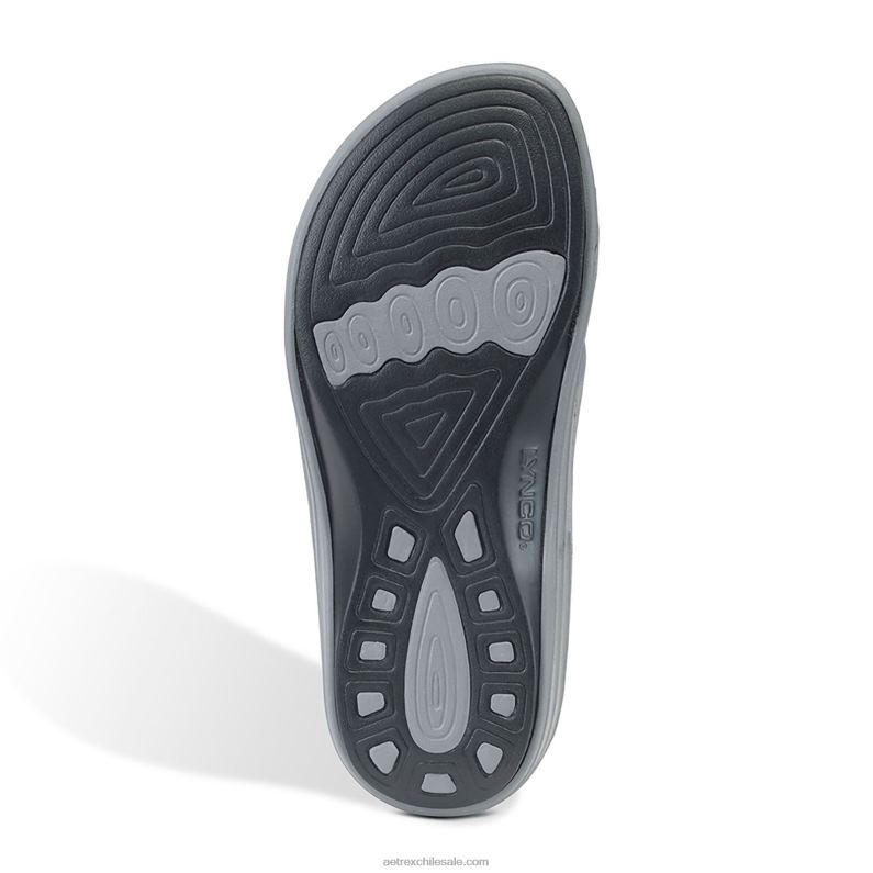mujer gris Aetrex toboganes ortopédicos bali 2TB4B22