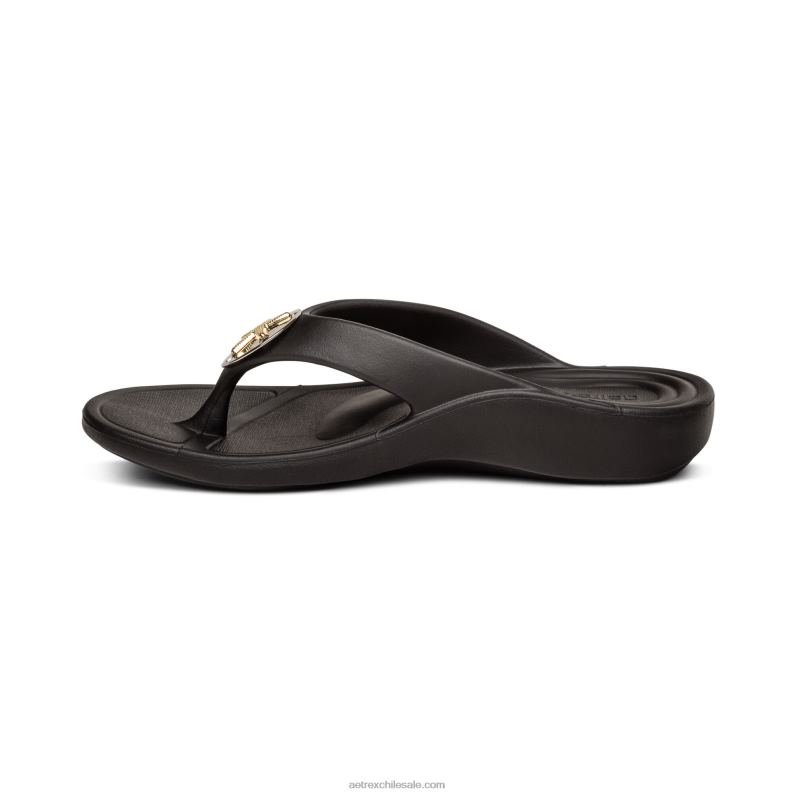mujer negro Aetrex Chanclas ortopédicas maui starfish 2TB4B273