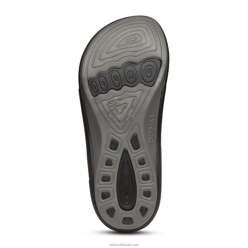 mujer negro Aetrex flips ortopédicos fiyi 2TB4B38