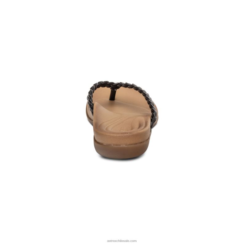 mujer negro Aetrex sandalia de dedo rachel 2TB4B246