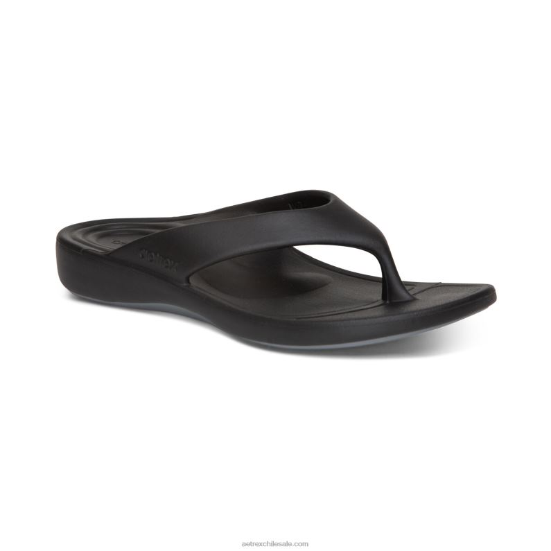 mujer negro mate Aetrex flips ortopédicos maui 2TB4B16