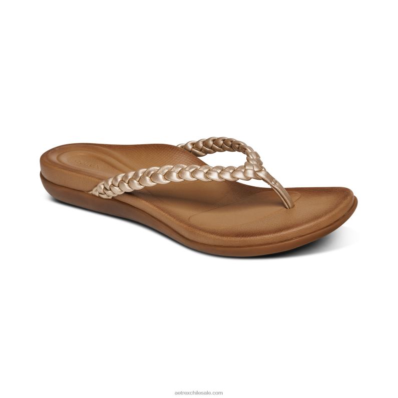 mujer oro Aetrex sandalia de dedo rachel 2TB4B265