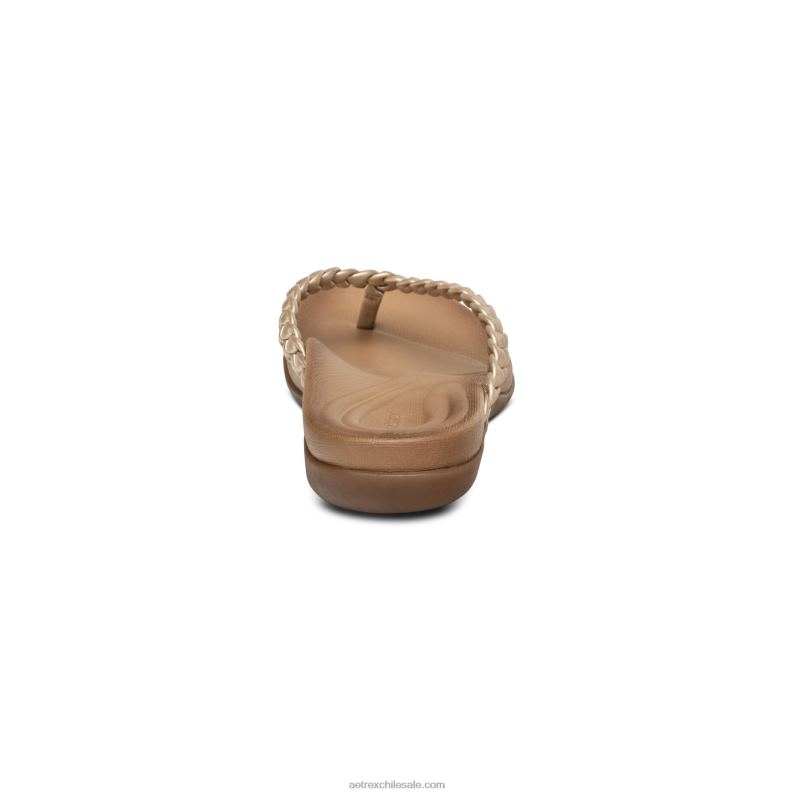 mujer oro Aetrex sandalia de dedo rachel 2TB4B265