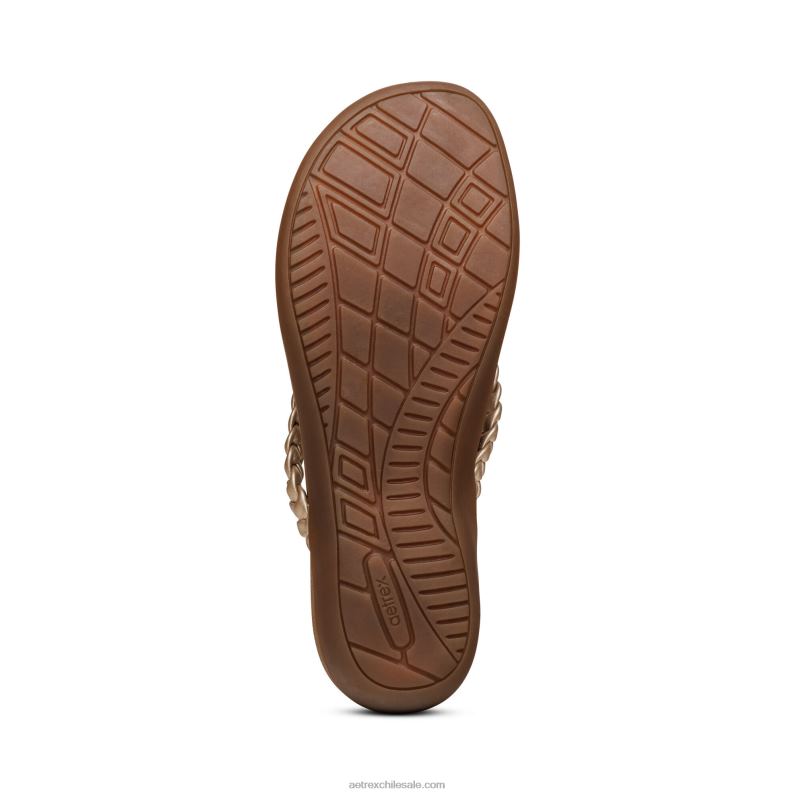 mujer oro Aetrex sandalia de dedo rachel 2TB4B265