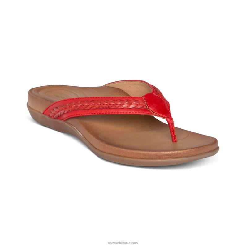 mujer rojo Aetrex tanga trenzada emmy 2TB4B90
