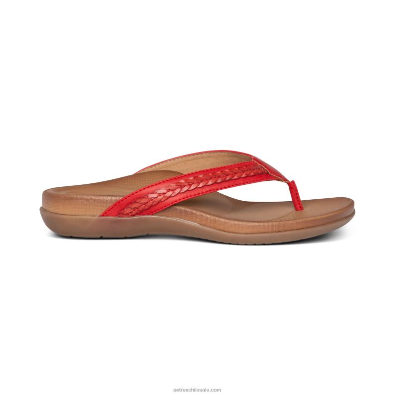 mujer rojo Aetrex tanga trenzada emmy 2TB4B90