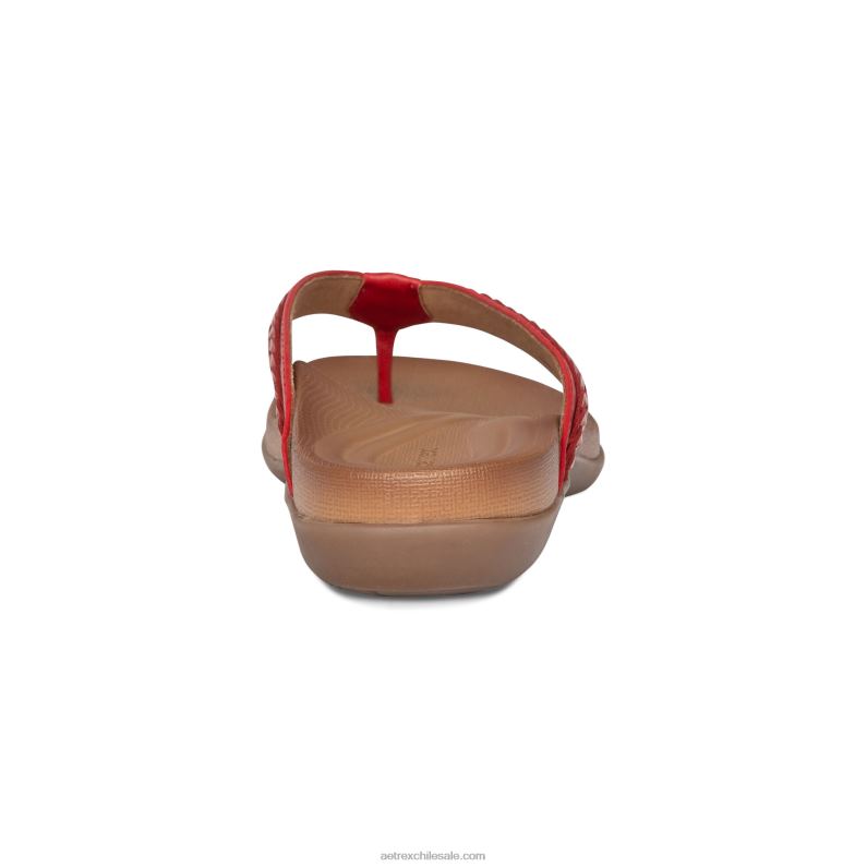 mujer rojo Aetrex tanga trenzada emmy 2TB4B90