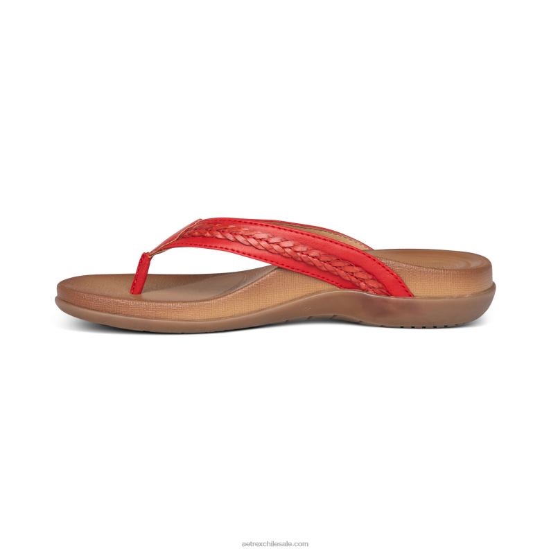 mujer rojo Aetrex tanga trenzada emmy 2TB4B90