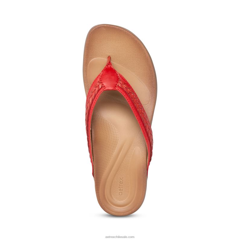 mujer rojo Aetrex tanga trenzada emmy 2TB4B90