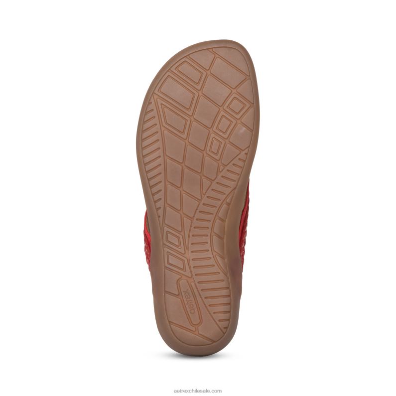 mujer rojo Aetrex tanga trenzada emmy 2TB4B90